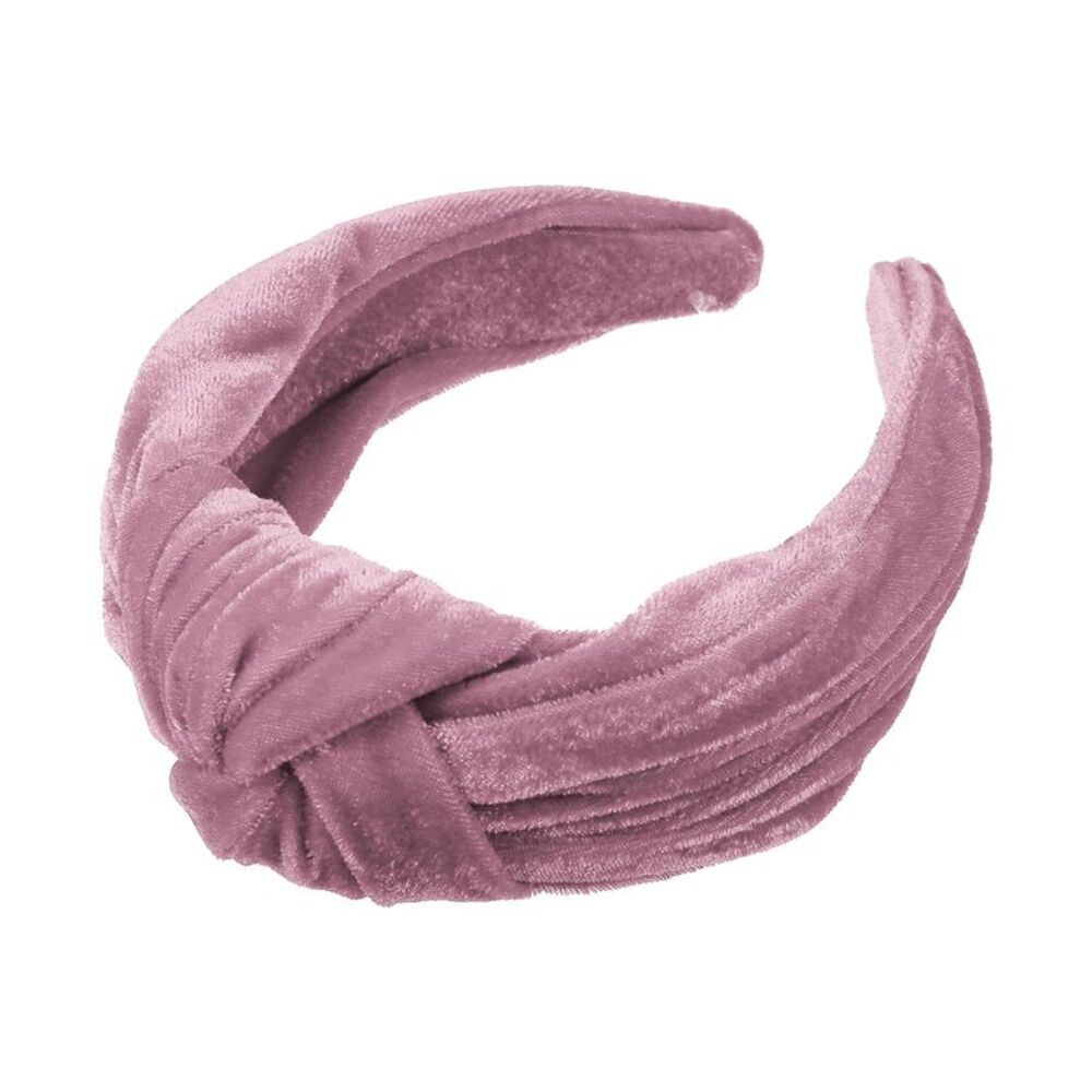 Velvet Wide Knotted Hairband Hairband Hair Hoop Pink